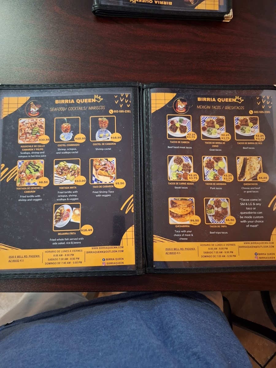 Birria Queen Menu - Image 1